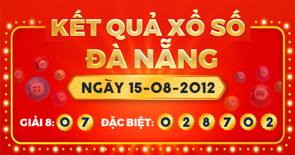 Kết quả xổ số Đà Nẵng ngày 15/8/2012